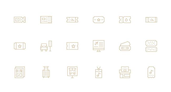 18 Minimal Line Style Icons from Ticket Collection Icons Built for Visual Consistency Pack vector