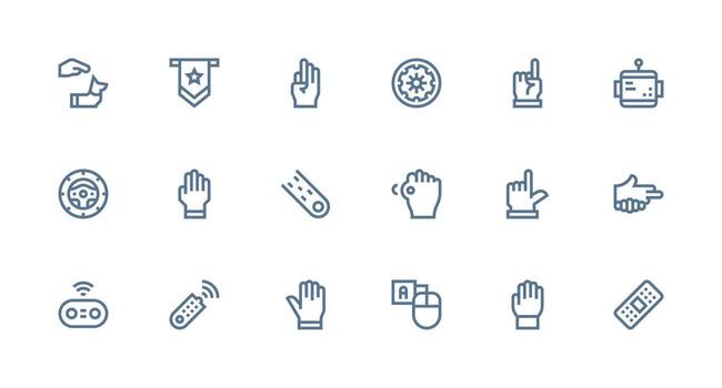 mando conjunto con 18 fuerte carrera línea íconos multi-estilo icono colección vector