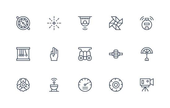 15 Icons for Motion in Regular Line Format Editable Icon Collection vector