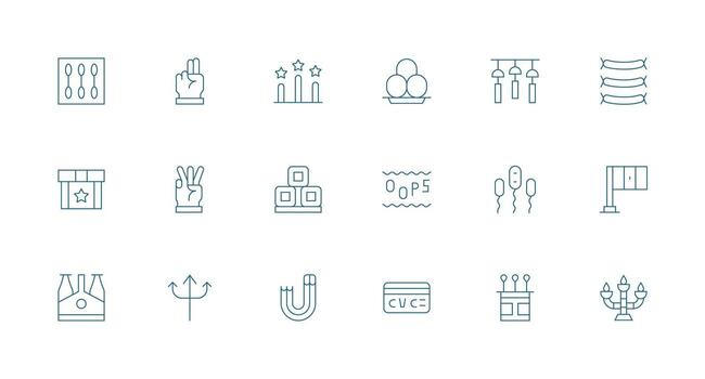 18 mínimo línea íconos para Tres gráficos web icono colección vector