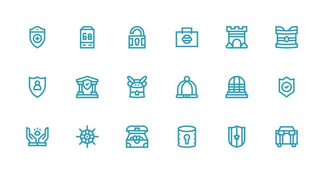18 Strong Stroke Line Vectors for Safe Theme Scalable Icons for All Themes