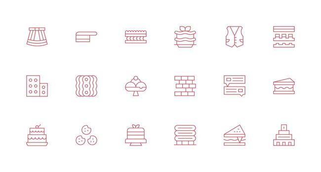 Layered Design Icons featuring 18 in Minimal Line Style Interface Icons for Daily Use vector