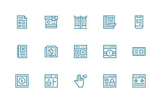 15 Regular Line Style Icons from Page Collection Optimized Icon Pack for Digital Products vector
