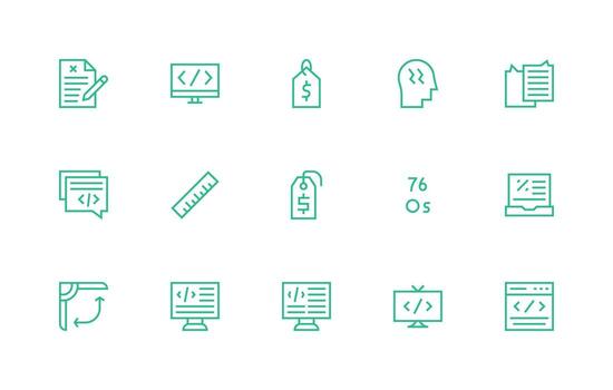 15 Markup Icons in Regular Line Aesthetic Scalable Icon Pack vector
