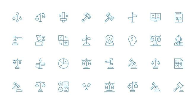 decisión incluso 32 Delgado línea ilustraciones usuario interfaz íconos para digital productos vector