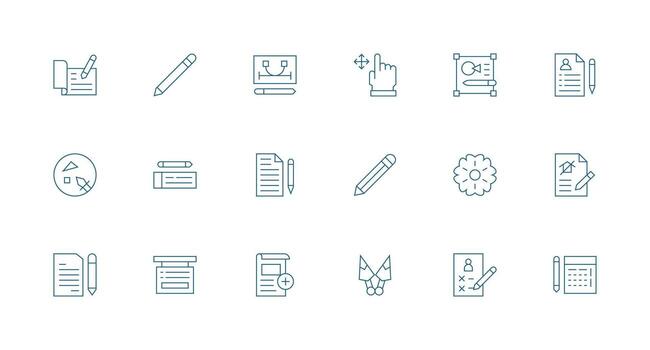 mínimo línea íconos desde editar conjunto con 18 vectores alta calidad icono paquete