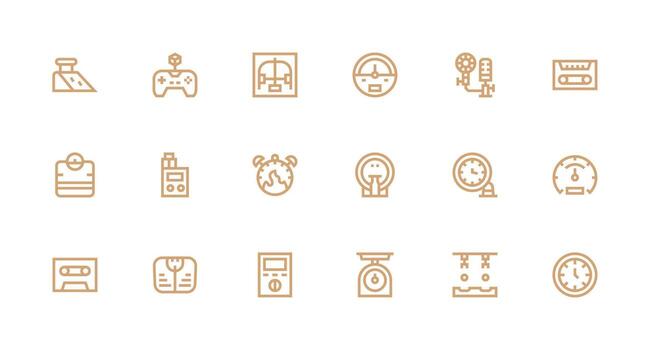 18 fuerte carrera línea estilo íconos desde término análogo colección básico icono serie vector