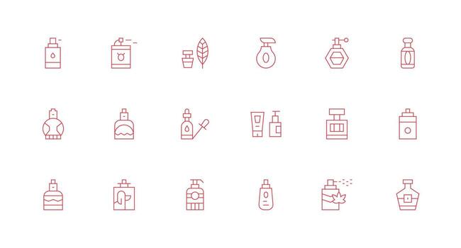 Fragrance Visual Pack containing 18 Minimal Line Icons Reliable Icons for All Interfaces vector