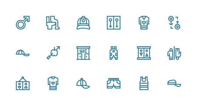 unisexo diseño íconos presentando 18 en fuerte carrera línea estilo básico icono serie vector