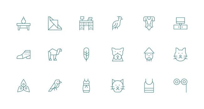 Minimalist including 18 Minimal Line Illustrations Simplified Icon Pack for Visual Tools vector