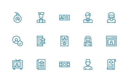 15 Regular Line Designs for Account Icons Dashboard Icon Series vector