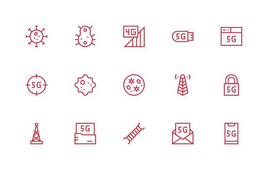 celular diseño íconos presentando 15 en regular línea estilo ligero icono serie vector