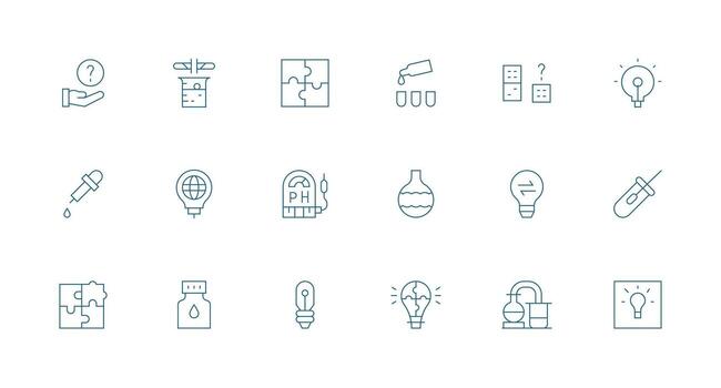 18 mínimo línea íconos para solución gráficos general utilizar icono paquete vector