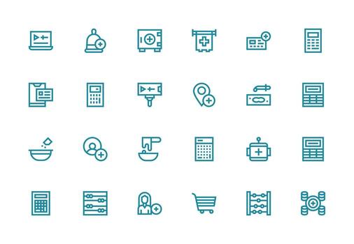 Thick Line Line Style Add Icons with 24 Vectors Flexible Icon System for Web Interfaces