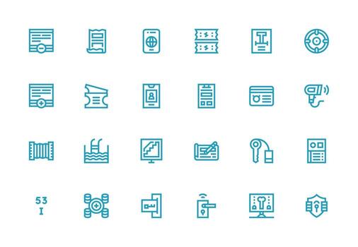 24 Thick Line Line Vectors for Entry Theme User Interface Icons for Digital Products