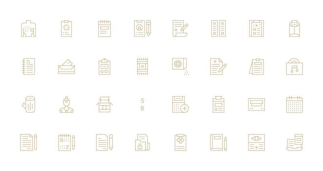 32 Record Icons in Thin Line Aesthetic Fully Editable Icon Set for Web vector