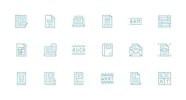 palabra incluso 18 mínimo línea ilustraciones esencial íconos para rápido ui edificio vector