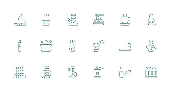 Vapor Visual Pack containing 18 Minimal Line Icons UI and UX Focused Icon Collection vector