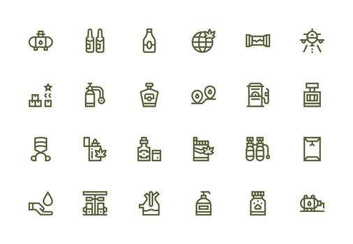 24 Thick Line Line Icons for Supply Graphics Sharp Icons for Presentations vector
