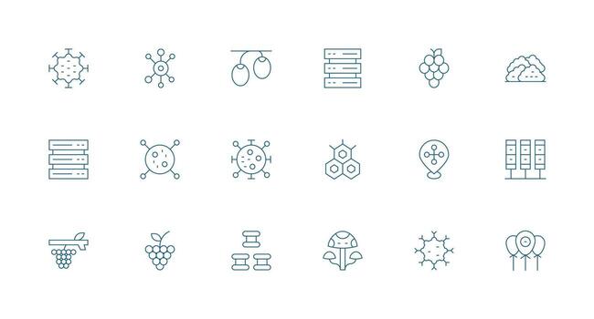 18 Cluster Icons in Minimal Line Aesthetic Icon Pack for Various Themes vector