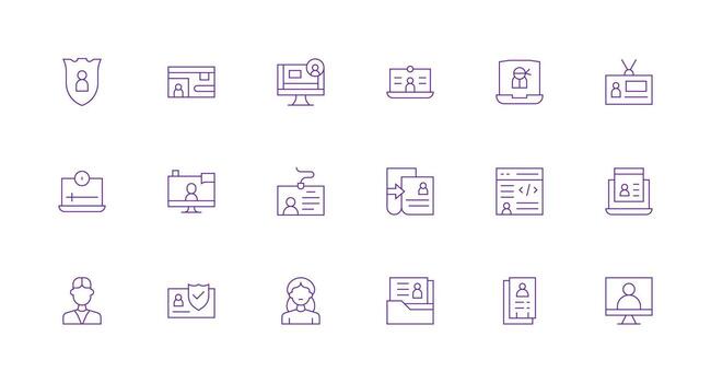 Personal Information featuring 18 Icons in Minimal Line Design Core Icon Collection for Daily Tasks vector