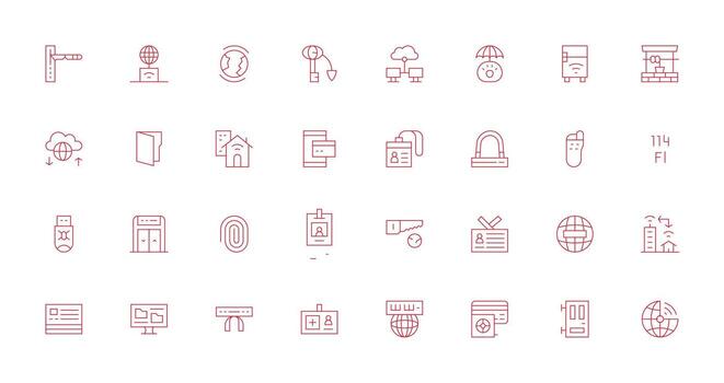 Access including 32 Thin Line Illustrations Simplified Icon Pack for Visual Tools vector