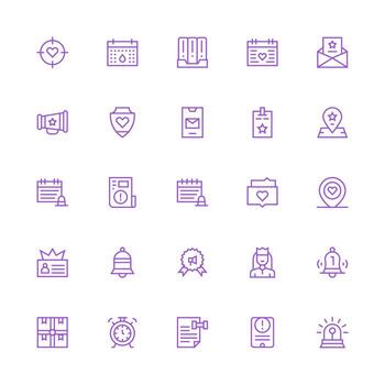 25 Medium Stroke Outline Icons for Important Graphics Complete Icon Bundle for Web Design vector