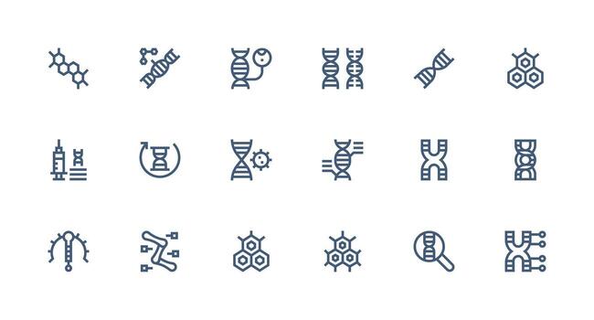 18 Strong Stroke Line Vectors for Molecular Theme Scalable Icons for All Themes
