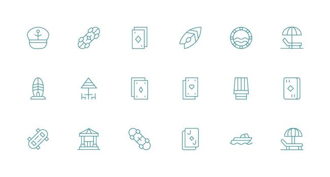 18 íconos para cubierta en mínimo línea formato íconos construido para visual consistencia paquete vector