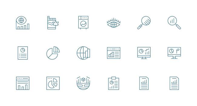 Trends Icon Collection with 18 Minimal Line Designs Functional Icon Series vector
