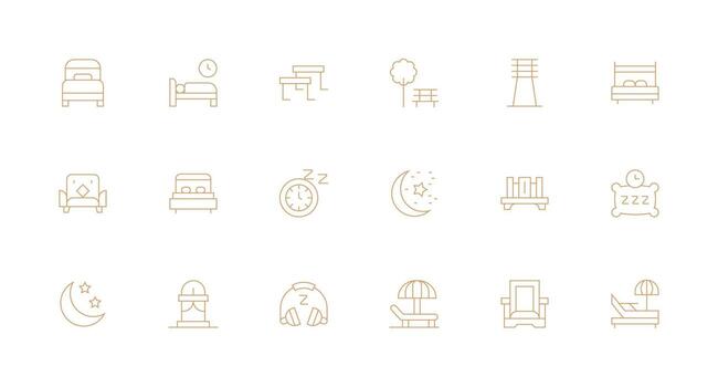 18 Minimal Line Style Icons from Rest Collection Neatly Designed Icons for Web Platforms vector