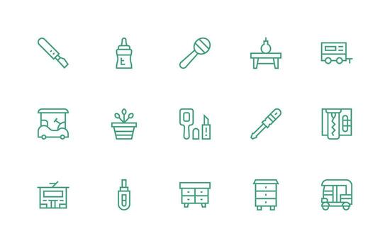 Regular Line Style Small Icons with 15 Vectors Essential Icon Set for Teams