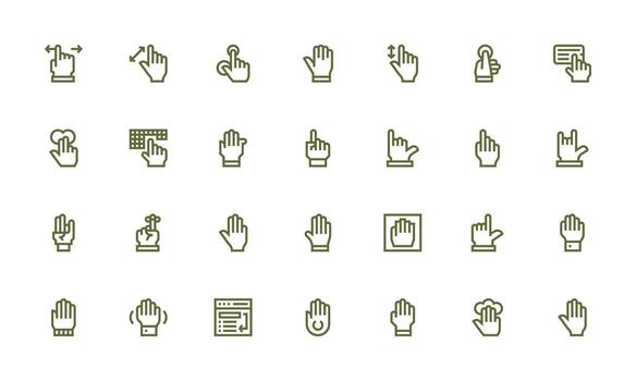 28 Icons for Cursor in Bold Line Format Icon Set for Projects vector
