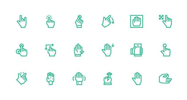 18 íconos para toque en fuerte carrera línea formato de uso múltiple icono diseño paquete vector