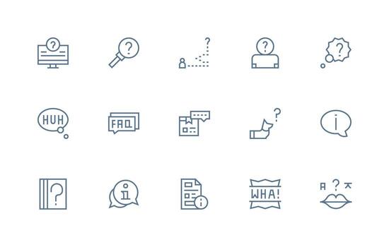 15 Clarification Icons in Regular Line Aesthetic Interface Icons for Daily Use vector