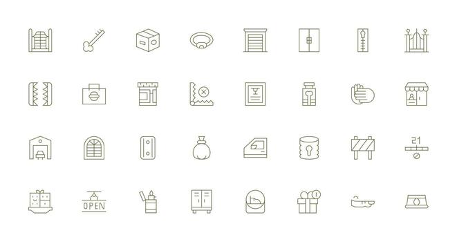 32 Thin Line Vectors for Closed Theme Reliable Icons for All Interfaces