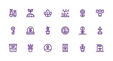 Sprout Icon Set with 18 Strong Stroke Line Graphics Digital Product Icons for Fast Delivery vector