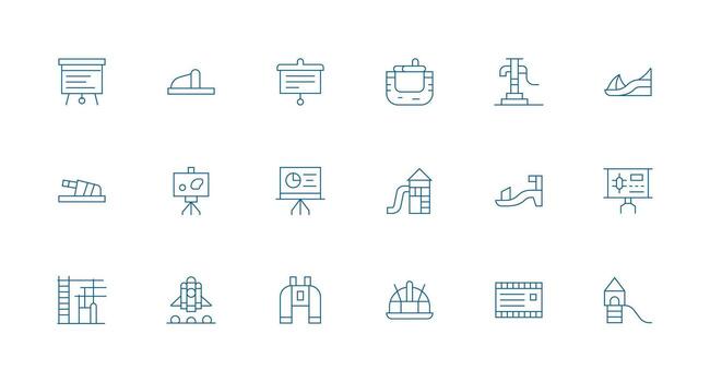 Minimal Line Icons from Slide Set with 18 Vectors Display Icon Pack