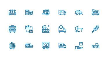 18 Strong Stroke Line Style Icons from Delivery Truck Collection Compact Icon Pack vector