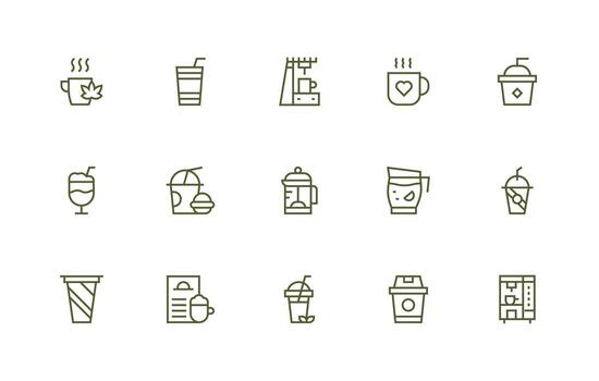 Regular Line Icons from Hot Drink Set with 15 Vectors Clean Icon Set Icon Pack for UI Projects