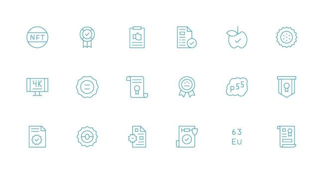 estándar diseño íconos presentando 18 en mínimo línea estilo basado en temas icono paquete vector