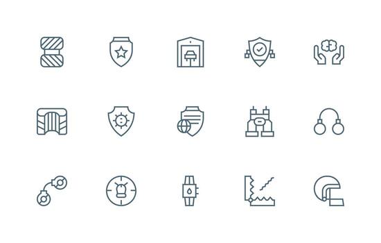 15 Regular Line Vectors for Security Theme Balanced Icon Set for Functional Design