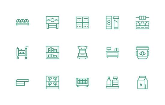 15 Regular Line Designs for Shelf Icons Complete Icon Bundle for Web Design vector