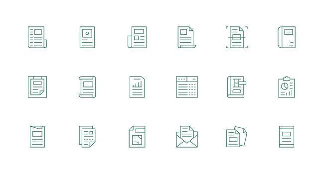 sobresalir icono conjunto con 18 mínimo línea gráficos multi-estilo icono colección vector