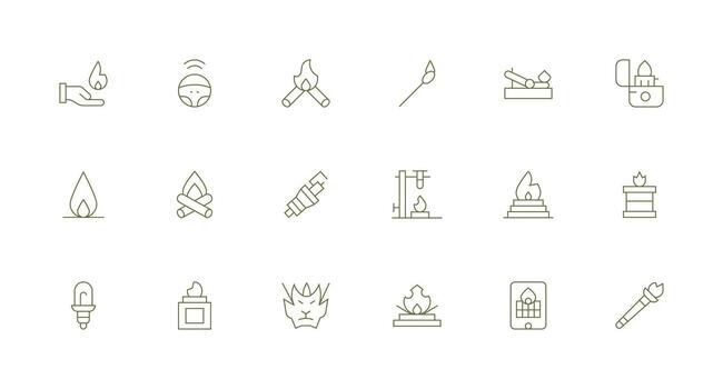 18 Minimal Line Icons for Ignition Graphics Quick Access Icons for UI Development vector