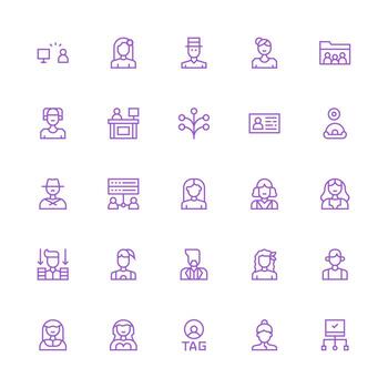 Medium Stroke Outline Icons from Client Set with 25 Vectors Clear and Concise Icon Set Collection