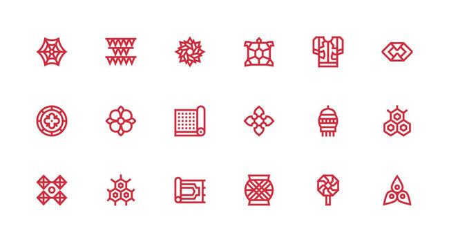 Strong Stroke Line Style Patterned Icons with 18 Vectors All-Purpose Icon Design Pack