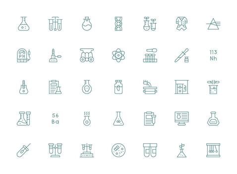 Light Line Icons from Experiment Set with 35 Vectors Design Icon Pack