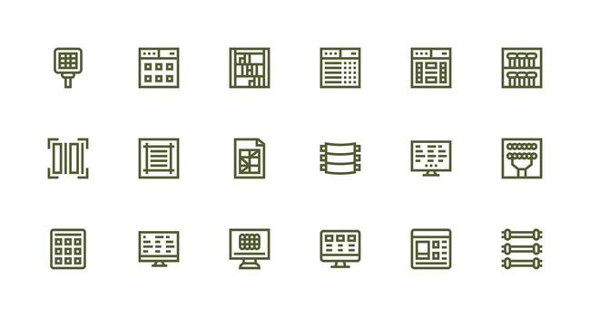 filas visual paquete conteniendo 18 fuerte carrera línea íconos simplificado icono paquete para visual herramientas vector