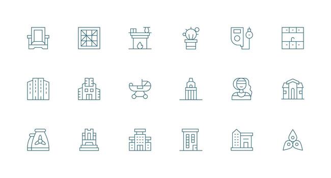18 Minimal Line Icons for Modern Graphics All Device Compatible Icon Set vector